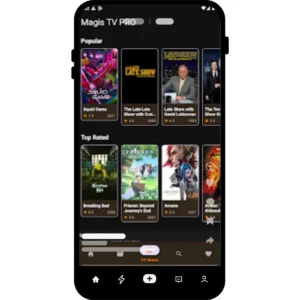 Interfaz de pantalla de inicio de Magis TV APK