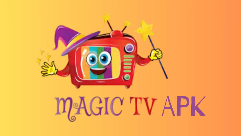 Magis TV APK 3 Dibujos animados de TV con un sombrero de mago sosteniendo una varita mágica, logotipo de Magic TV APK