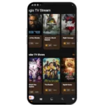 Magis Tv Apk (en) 3 Magis TV app home screen showing trending movies and popular TV shows.